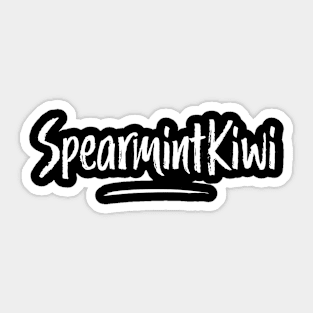 SpearmintKiwi Text Logo White Sticker